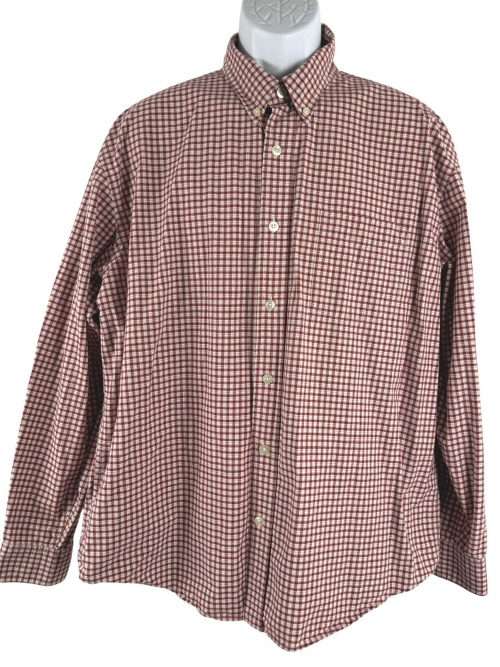 Old Navy Button Down Shirt Mens Large Red Plaid Long Sleeve Cotton TP-4046